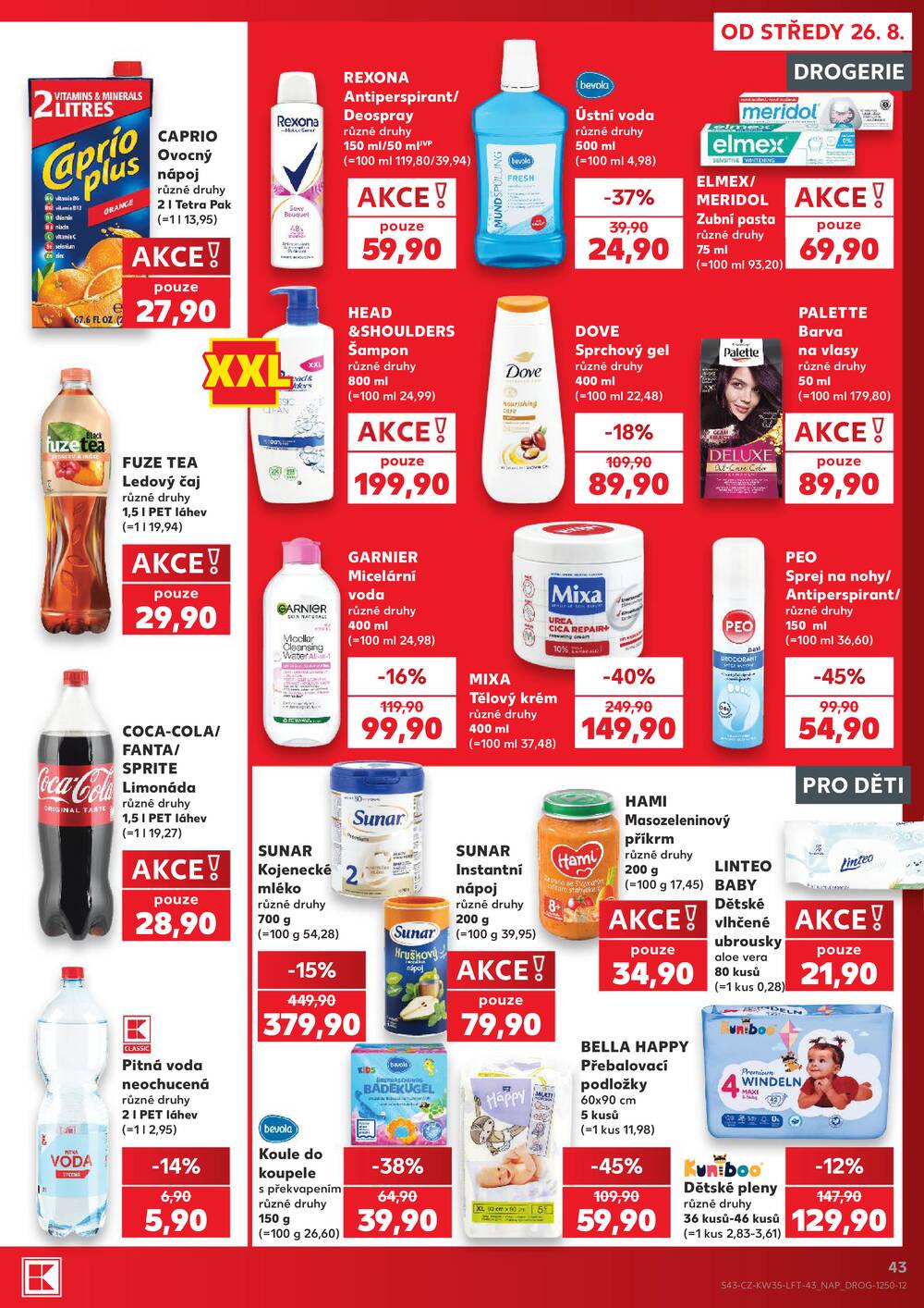 Leták Kaufland - Kaufland 26.8. - 1.9. - Kaufland - Praha 5 (Stodůlky) - strana 43