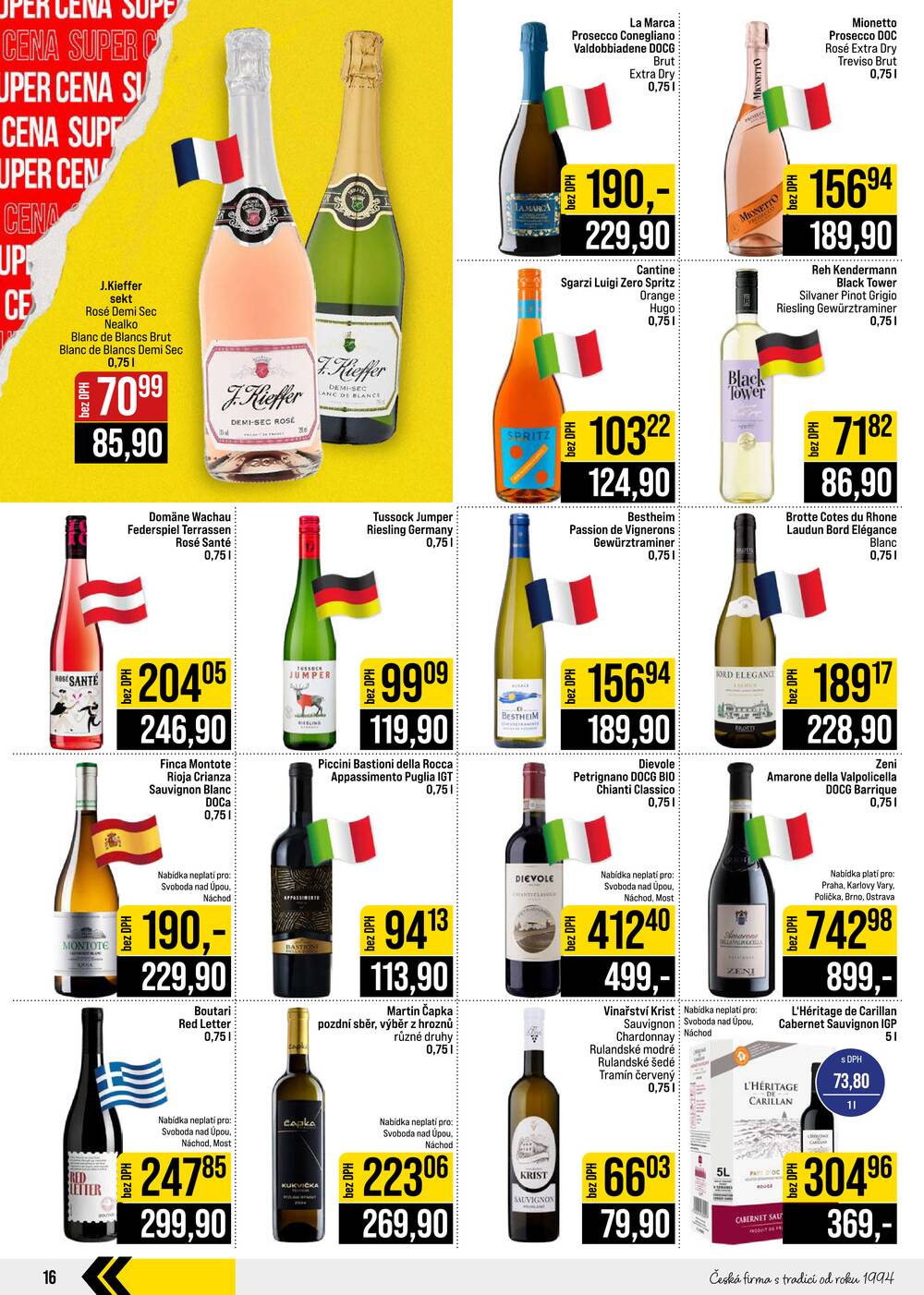 JIP Cash & Carry České Budějovice, Most, Náchod, Polička, Sušice a Svoboda nad Úpou od 26.8. do 1.9.2026