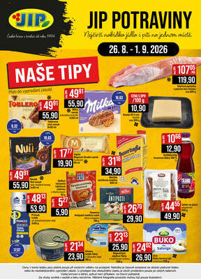 JIP Cash & Carry České Budějovice, Most, Náchod, Polička, Sušice a Svoboda nad Úpou od 26.8. do 1.9.2026