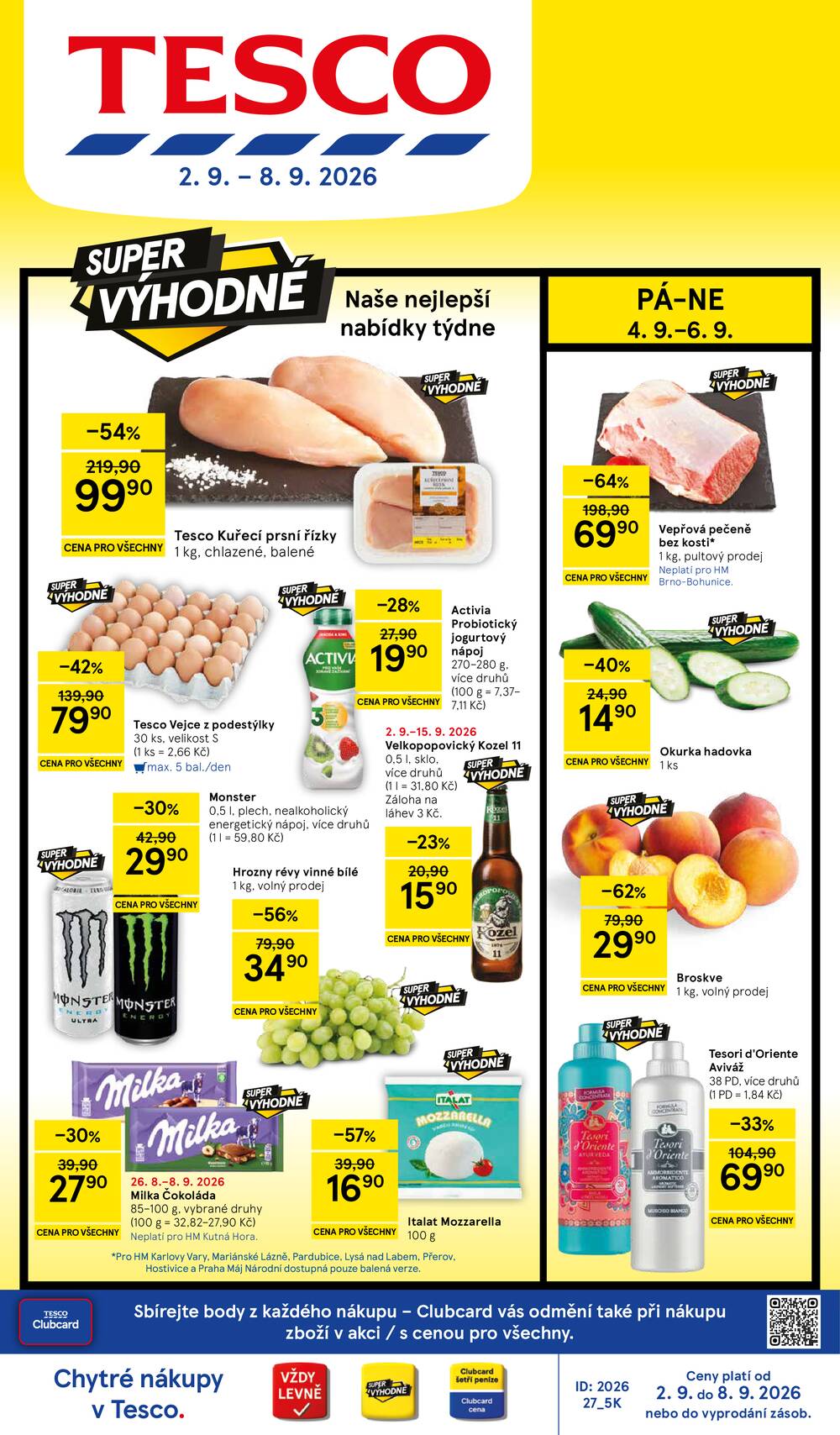 Tesco hypermarkety od 2.9. do 8.9.2026