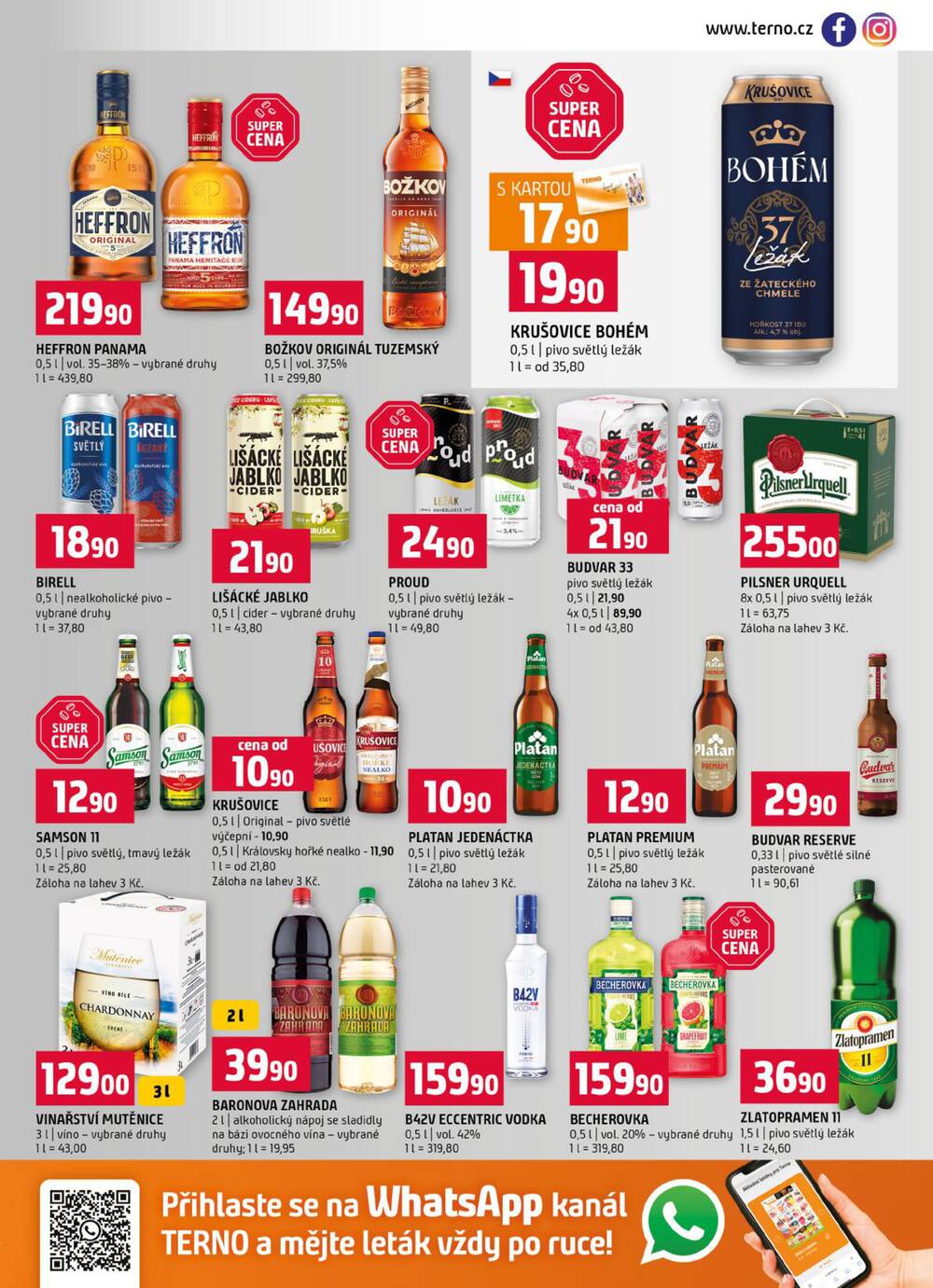 Terno Třeboň, Týn n. Vlt., Bechyně, Trhové Sviny, Hradec Králové, Zlín, Český Krumlov, Prachatice, Jihlava, Strakonice, Tábor od 9.9. do 15.9.2026