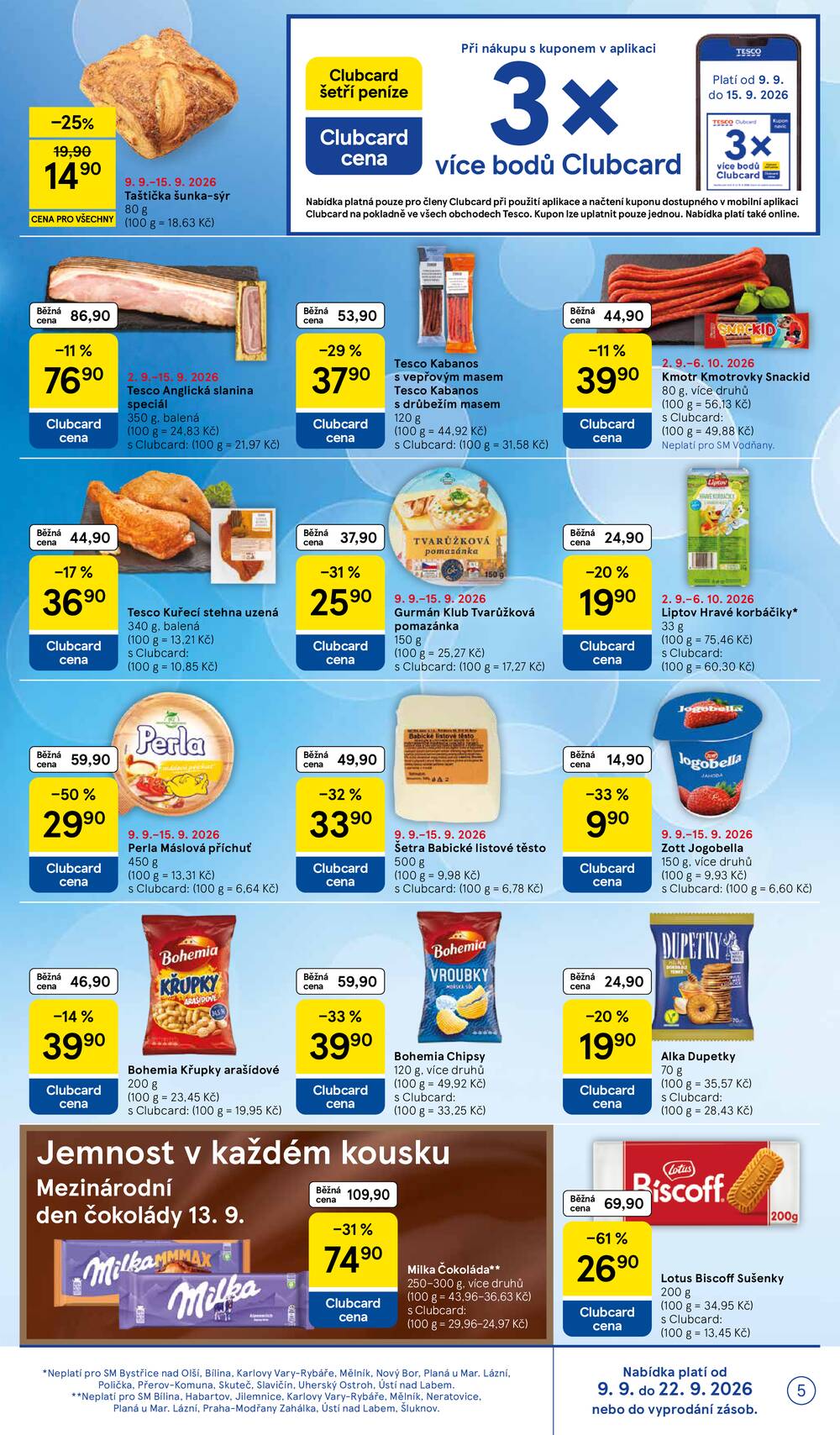 Tesco supermarkety od 9.9. do 15.9.2026