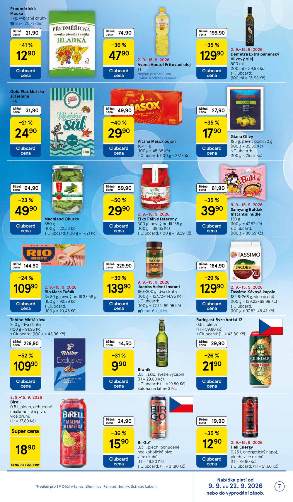 Tesco supermarkety od 9.9. do 15.9.2026