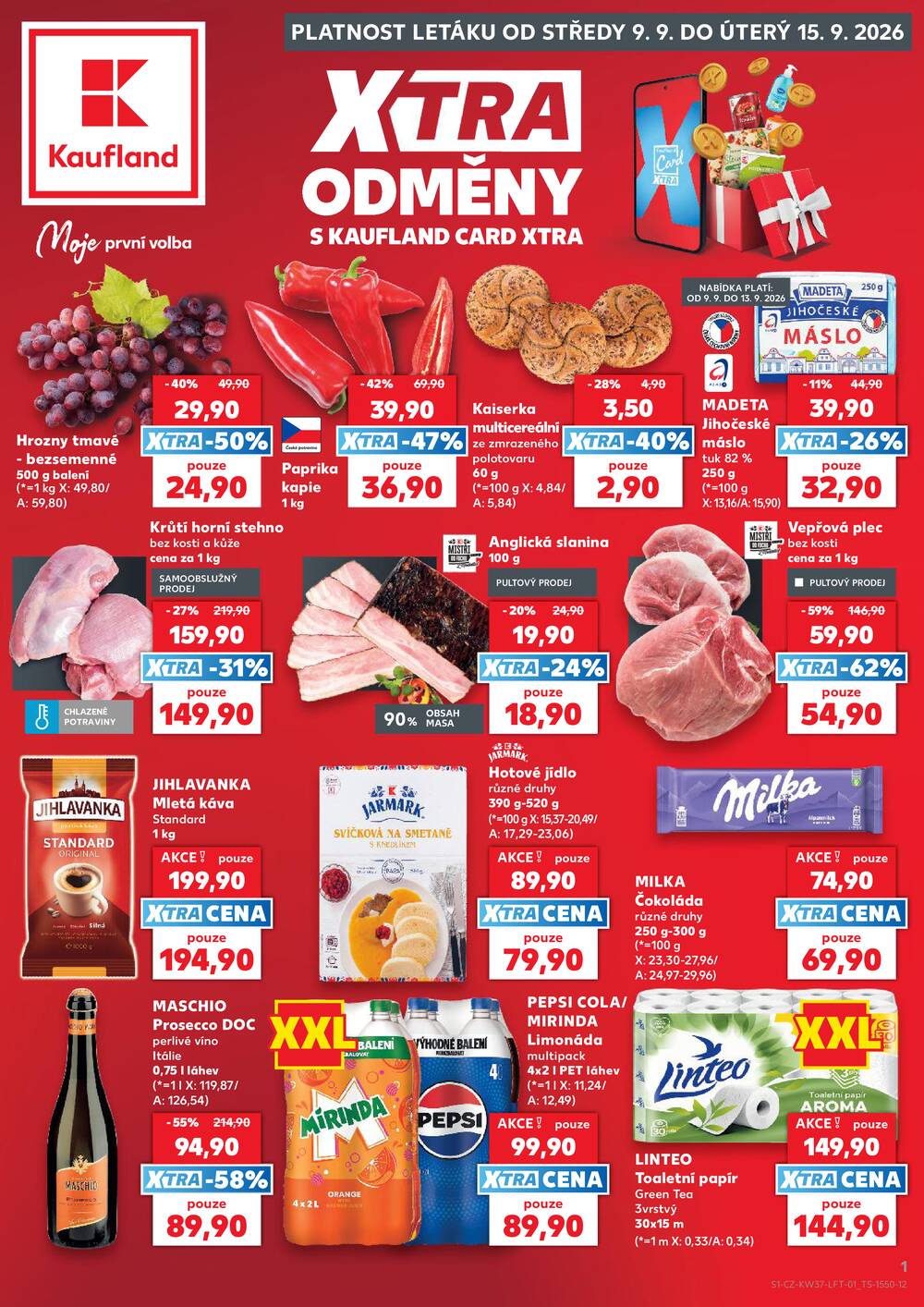 Leták Kaufland - Kaufland 9.9. - 15.9. - Kaufland Praha-Barrandov - strana 1