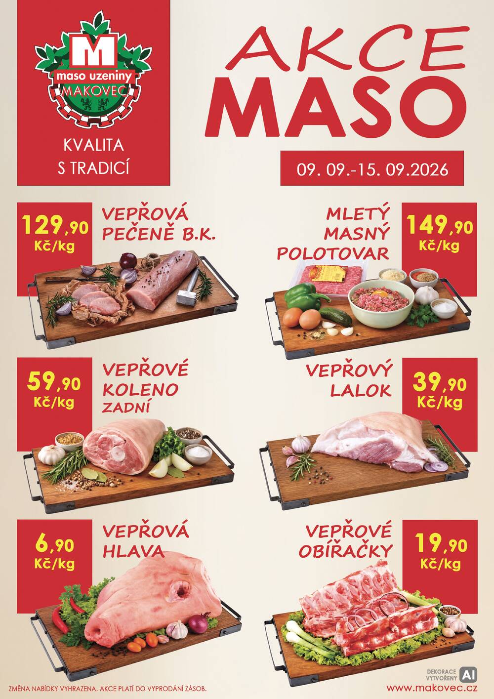 Leták MAKOVEC a.s. – maso uzeniny - Makovec 4.skupina od 9.9. do 15.9.2026 - strana 1