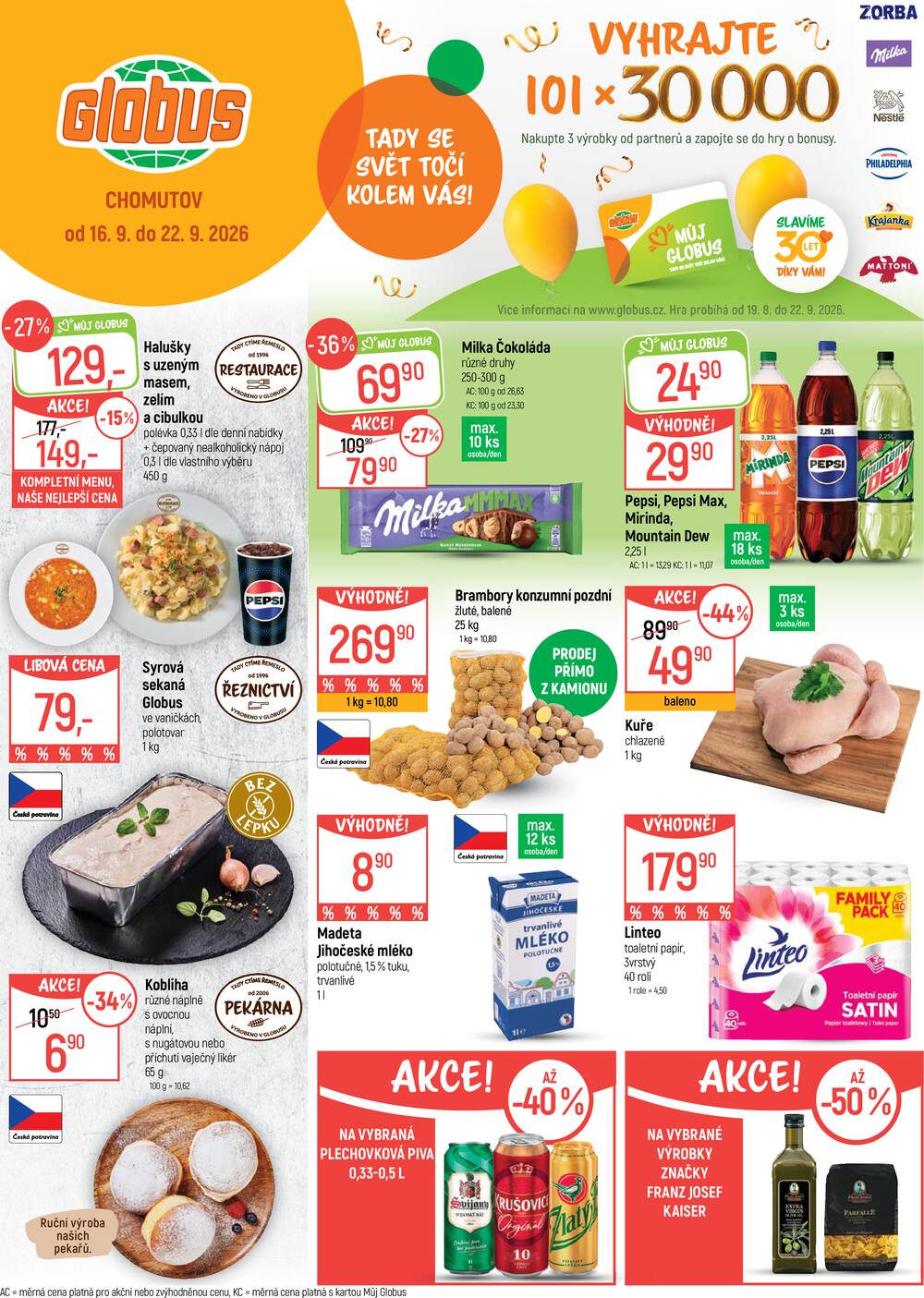 Leták Globus - Akční leták Globus 16.9. - 22.9.2026 - Globus Chomutov - strana 1 Leták Globus - Akční leták Globus 16.9. - 22.9.2026 - Globus Chomutov - strana 1