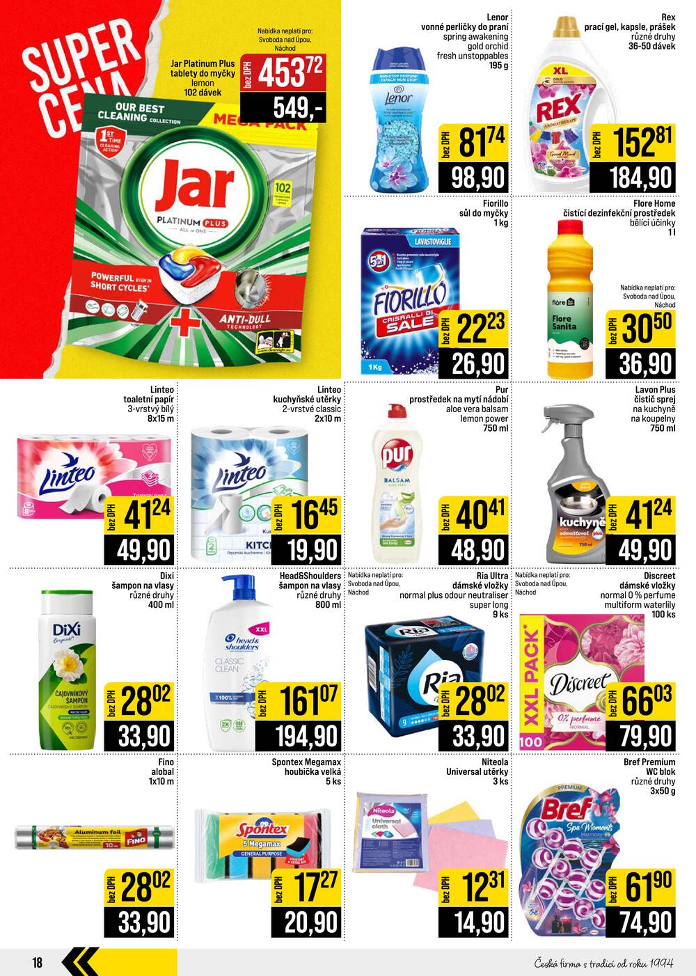 JIP Cash & Carry České Budějovice, Most, Náchod, Polička, Sušice a Svoboda nad Úpou od 16.9. do 22.9.2026