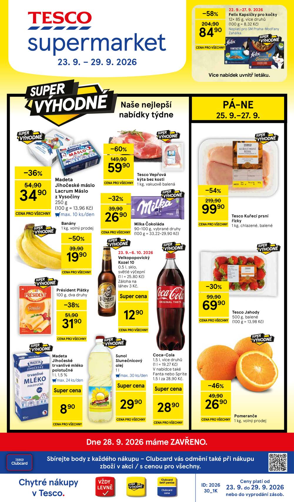 Leták Tesco - Tesco supermarkety od 23.9. do 29.9.2026 - strana 1