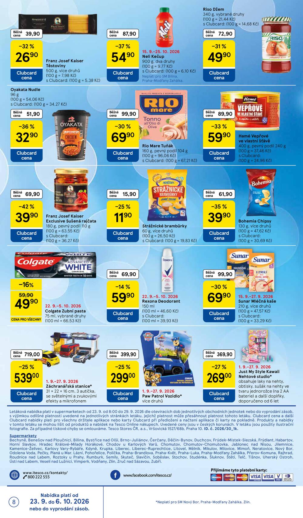 Tesco supermarkety od 23.9. do 29.9.2026