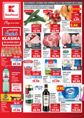 Leták Kaufland 23.9. - 29.9. - Kaufland - Pardubice (Bělehradská)