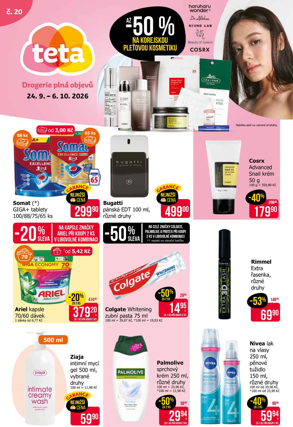 Leták Teta drogerie - Teta drogerie od 24.9. do 6.10.2026 - strana 1 Leták Teta drogerie - Teta drogerie od 24.9. do 6.10.2026 - strana 1