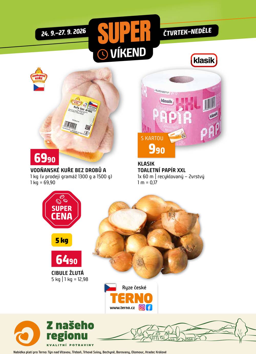 Leták Terno - Terno Víkendová akce od 24.9. do 27.9.2026 - strana 1 Leták Terno - Terno Víkendová akce od 24.9. do 27.9.2026 - strana 1