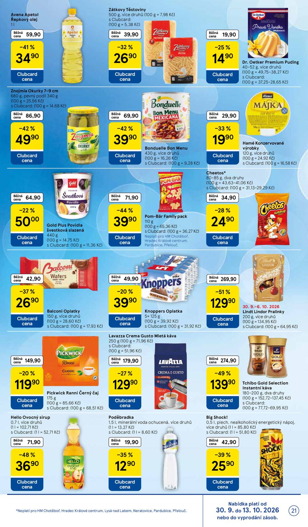 Tesco hypermarkety od 30.9. do 6.10.2026