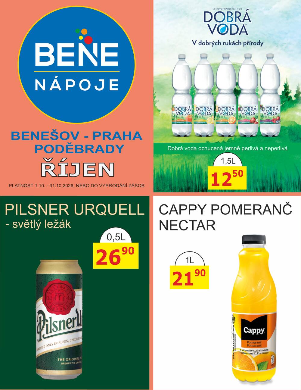 BENE Nápoje od 1.10. do 31.10.2026