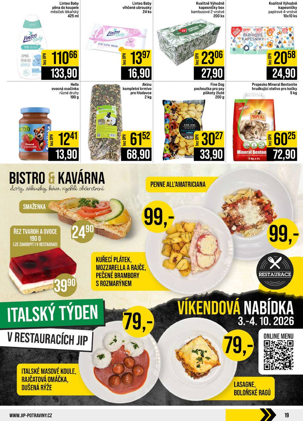 Leták JIP - JIP Cash & Carry Brno, Praha, Ostrava, Jilemnice, Pardubice, Ostrava, Karlovy Vary, Olomouc a Zlín od 30.9. do 6.10.2026 - strana 19