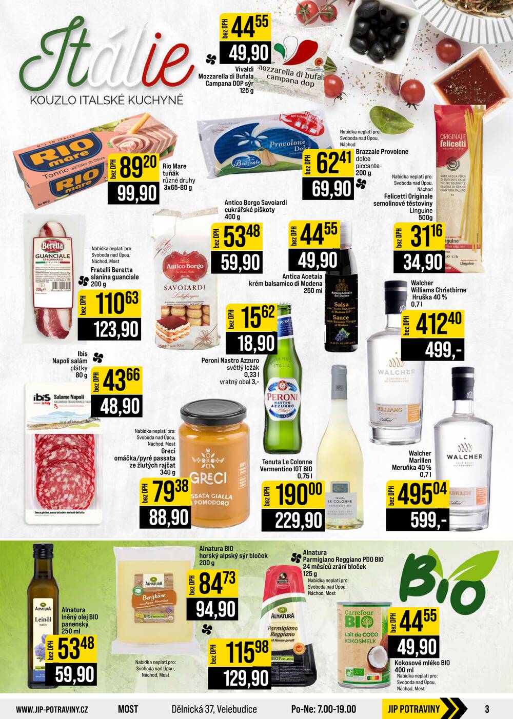 JIP Cash & Carry České Budějovice, Most, Náchod, Polička, Sušice a Svoboda nad Úpou od 30.9. do 6.10.2026