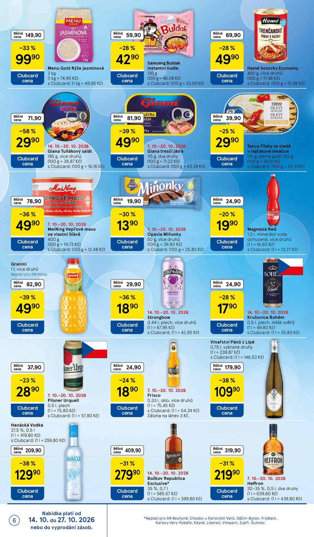 Leták Tesco - Tesco supermarkety od 14.10. do 20.10.2026 - strana 6 Leták Tesco - Tesco supermarkety od 14.10. do 20.10.2026 - strana 6