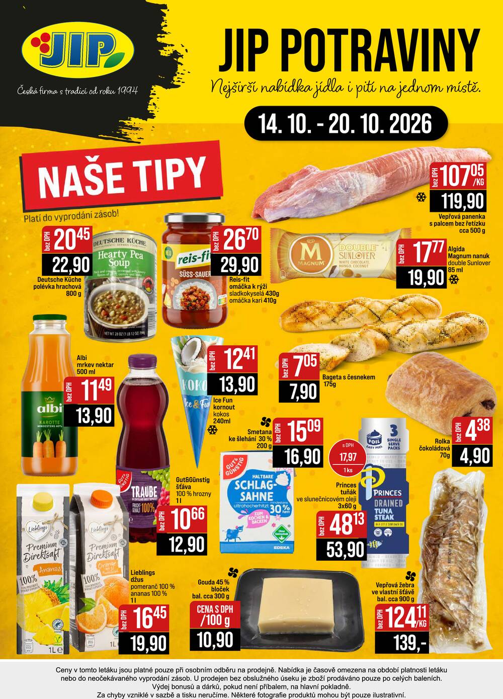 Leták JIP - JIP Cash & Carry České Budějovice, Most, Náchod, Polička, Sušice a Svoboda nad Úpou od 14.10. do 20.10.2026 - strana 20 Leták JIP - JIP Cash & Carry České Budějovice, Most, Náchod, Polička, Sušice a Svoboda nad Úpou od 14.10. do 20.10.2026 - strana 20