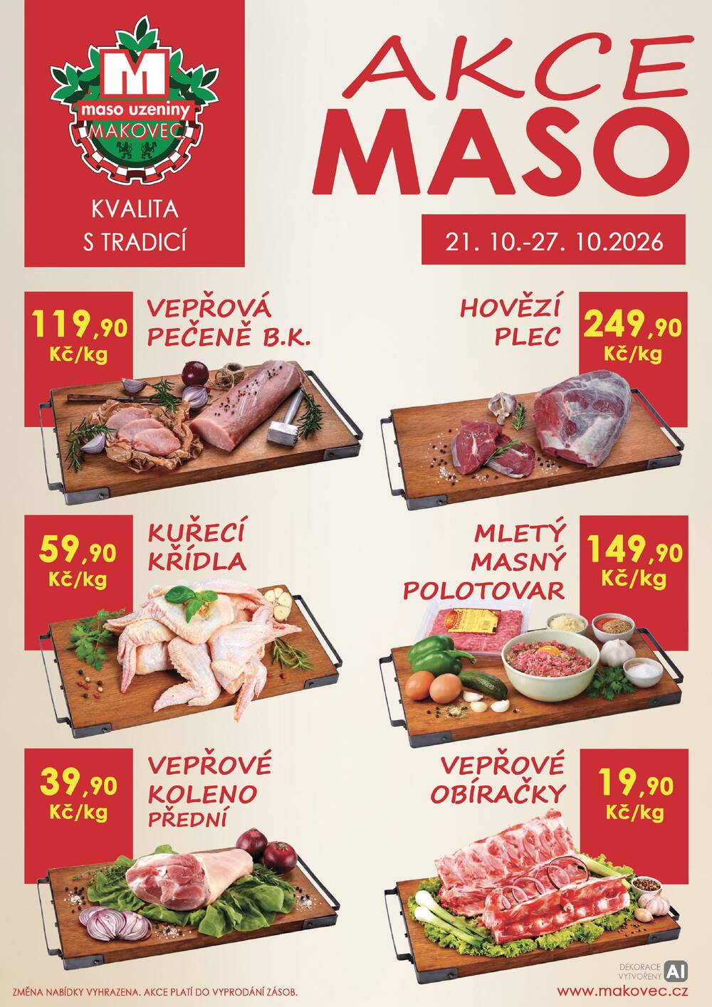 Leták MAKOVEC a.s. – maso uzeniny - Makovec 1.skupina od 21.10. do 27.10.2026 - strana 1 Leták MAKOVEC a.s. – maso uzeniny - Makovec 1.skupina od 21.10. do 27.10.2026 - strana 1