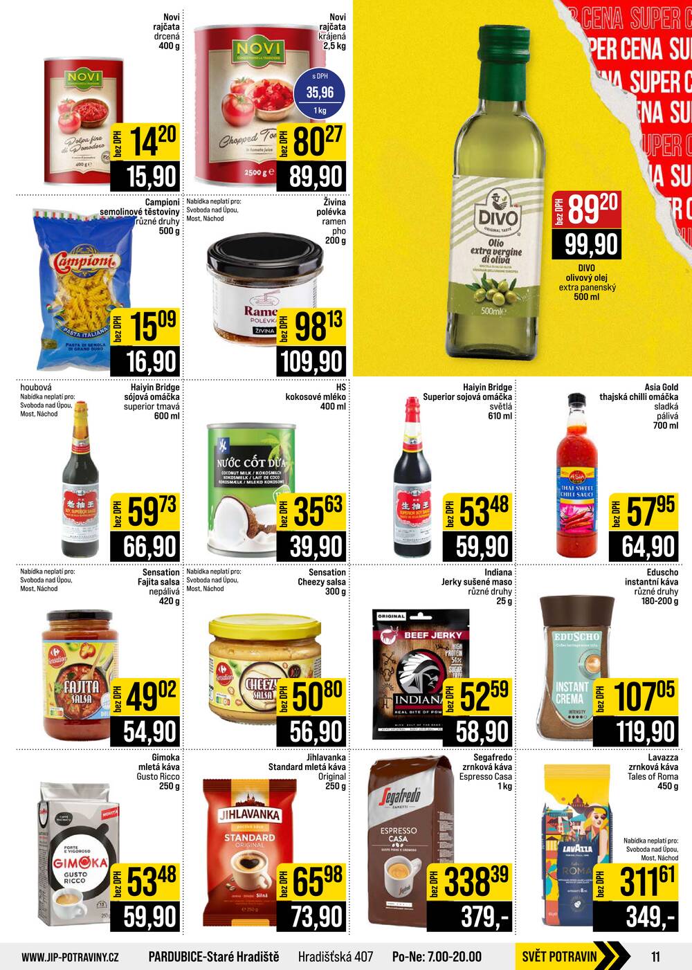 JIP Cash & Carry České Budějovice, Most, Náchod, Polička, Sušice a Svoboda nad Úpou od 21.10. do 27.10.2026