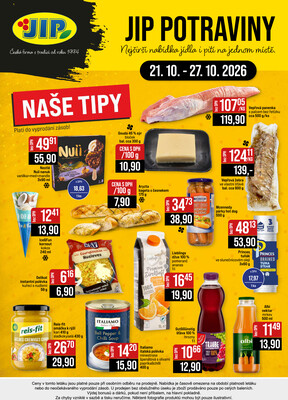 JIP Cash & Carry České Budějovice, Most, Náchod, Polička, Sušice a Svoboda nad Úpou od 21.10. do 27.10.2026