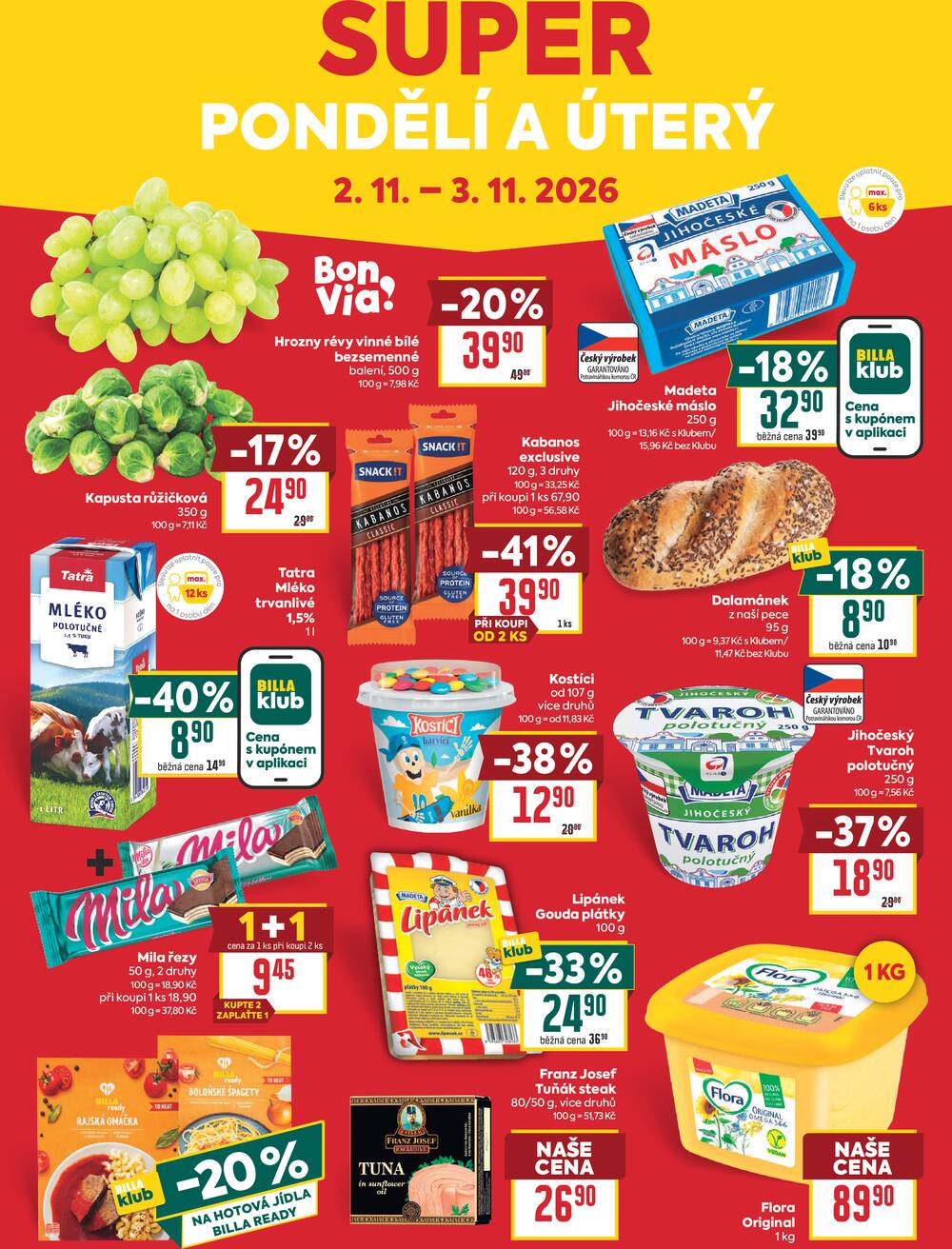 BILLA malý leták od 28.10. do 3.11.2026