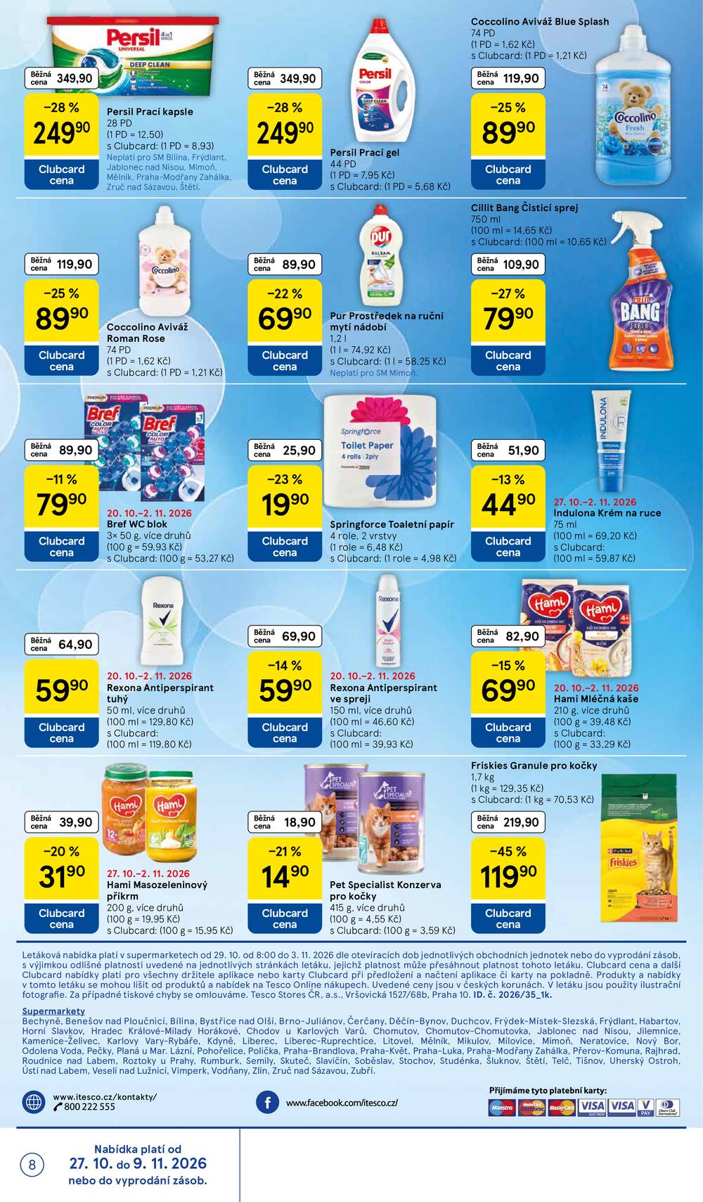 Tesco supermarkety od 29.10. do 3.11.2026