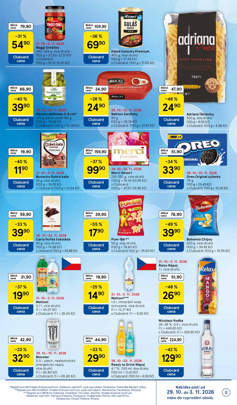 Tesco hypermarkety od 29.10. do 3.11.2026