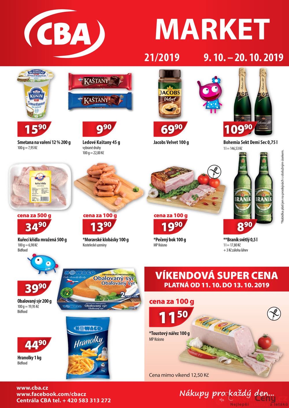 Leták CBA prodejní družstvo - CBA Market od 9.10. do 20.10.2019 - strana 1 Leták CBA prodejní družstvo - CBA Market od 9.10. do 20.10.2019 - strana 1