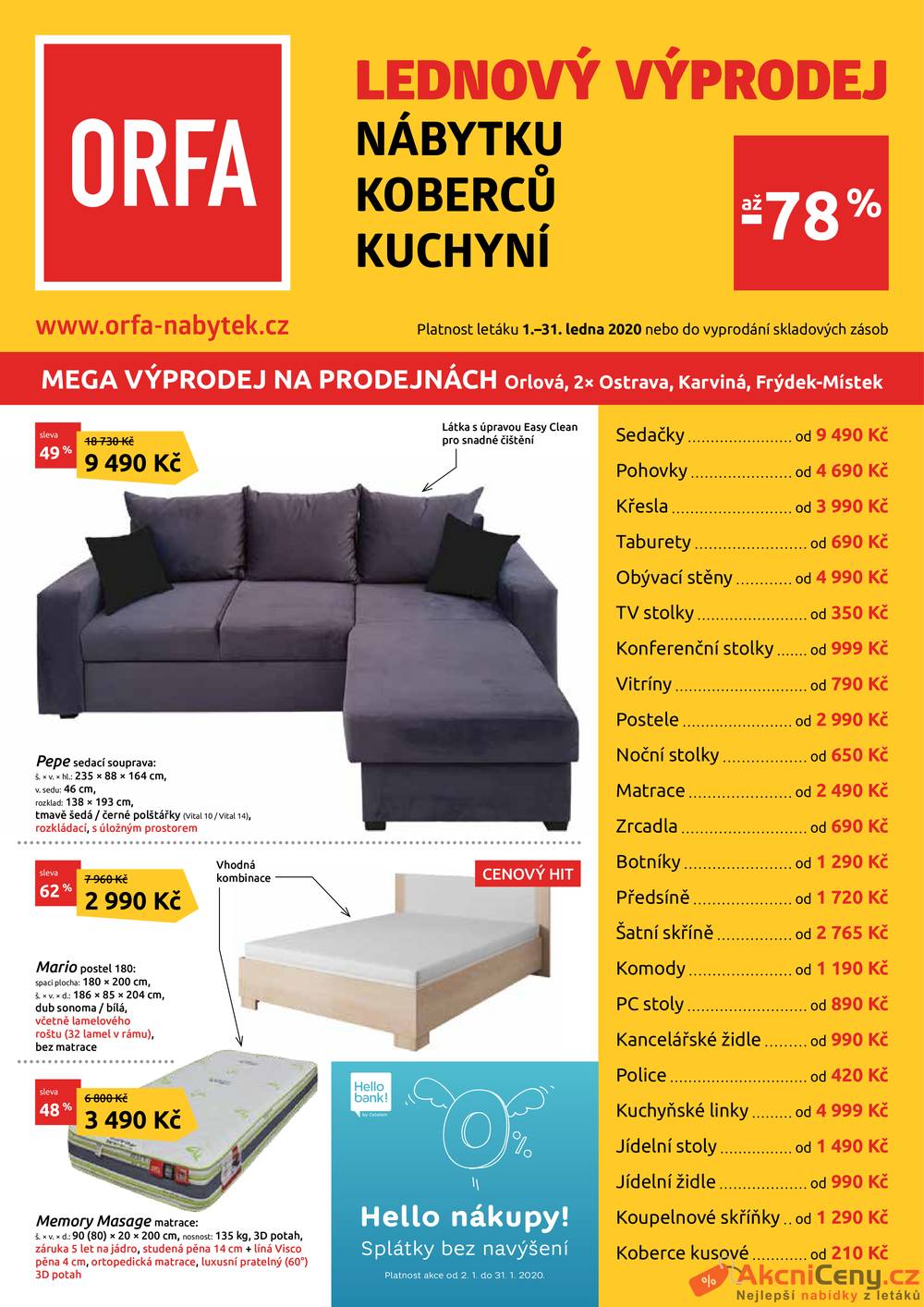 Leták Orfa Nábytek - Orfa Nábytek od 1.1. do 31.1.2020 - strana 1 Leták Orfa Nábytek - Orfa Nábytek od 1.1. do 31.1.2020 - strana 1