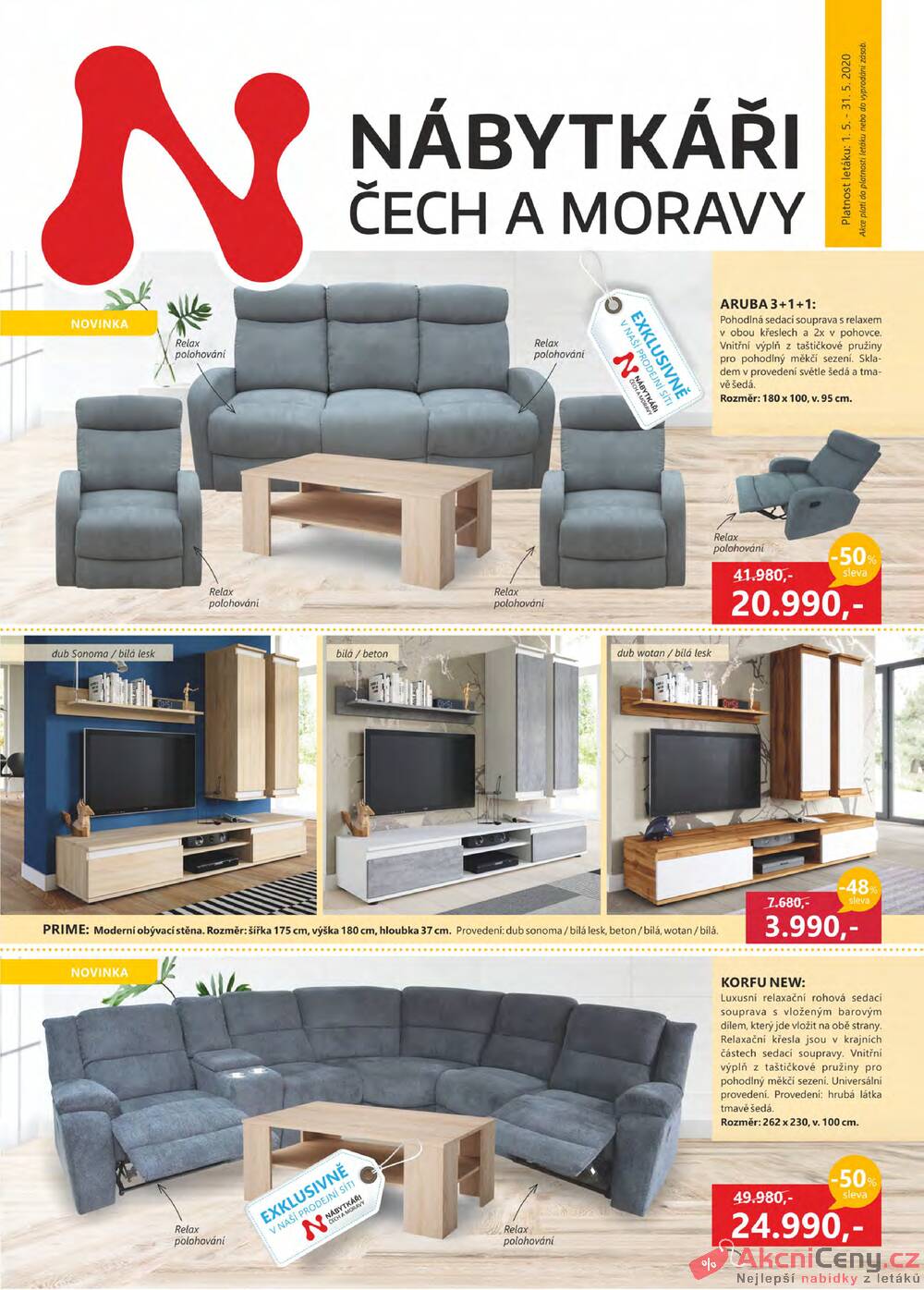 Leták Nábytkáři Čech a Moravy - Nábytkáři Čech a Moravy od 1.5. do 31.5.2020 - strana 1 Leták Nábytkáři Čech a Moravy - Nábytkáři Čech a Moravy od 1.5. do 31.5.2020 - strana 1