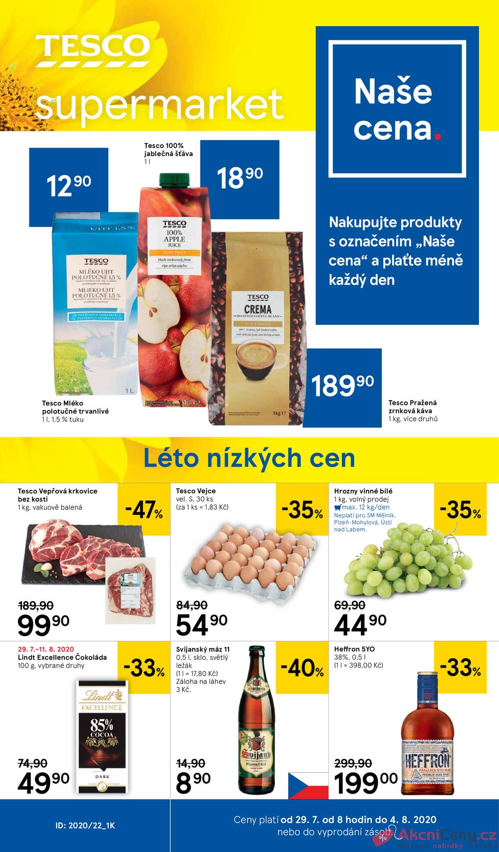 Leták Tesco - Tesco supermarkety od 29.7. do 4.8.2020 - strana 1 Leták Tesco - Tesco supermarkety od 29.7. do 4.8.2020 - strana 1