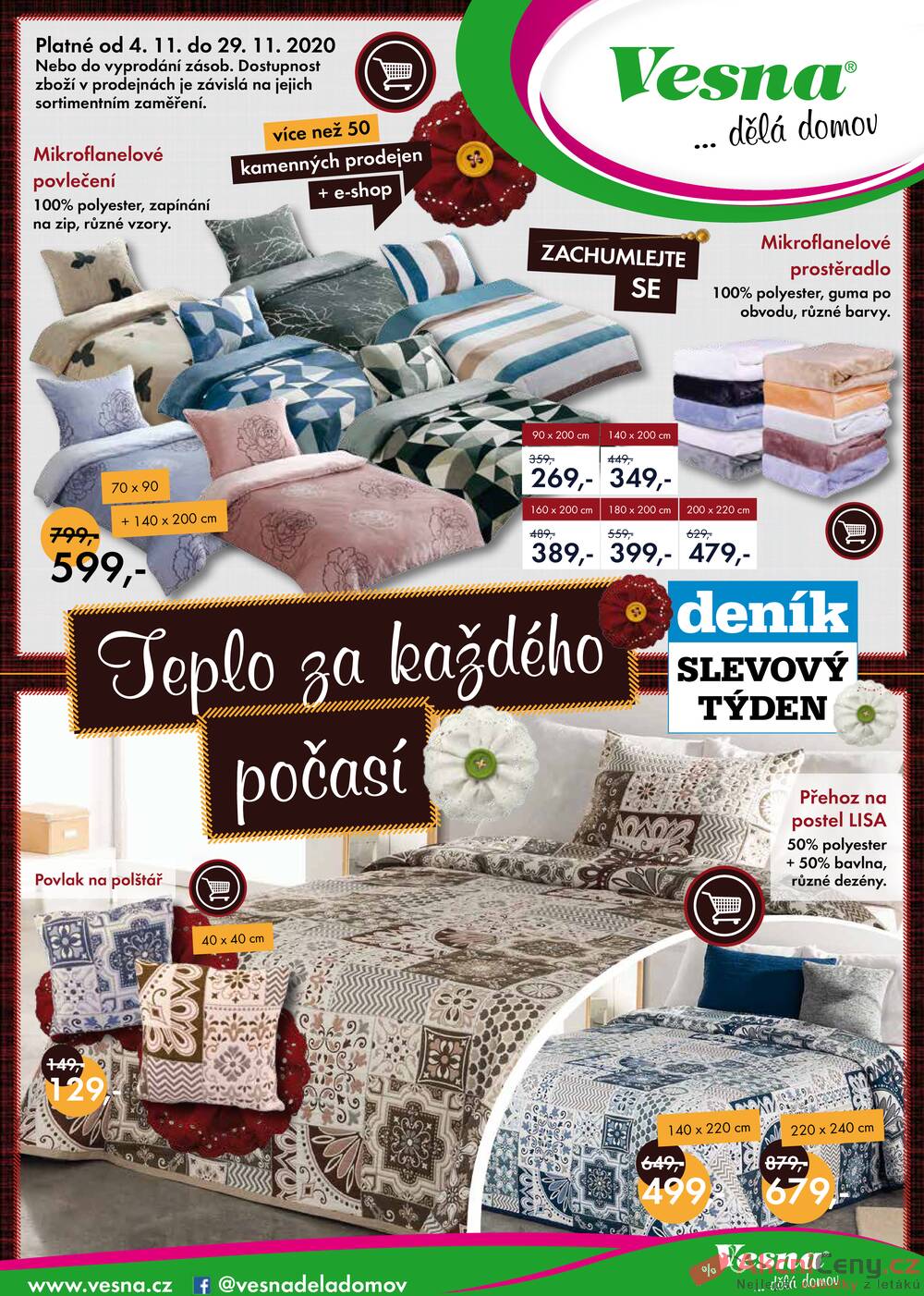 Leták Vesna - Vesna od 4.11. do 29.11.2020 - strana 1 Leták Vesna - Vesna od 4.11. do 29.11.2020 - strana 1