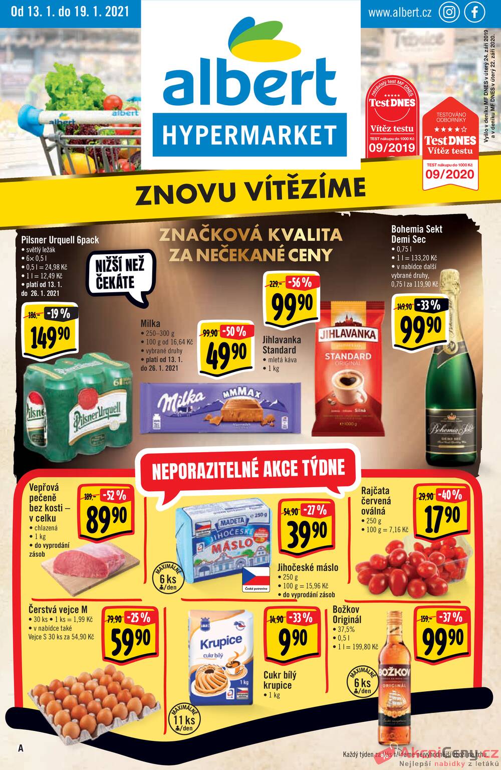 Leták Albert - Albert Hypermarket od 13.1. do 19.1.2021 - strana 1 Leták Albert - Albert Hypermarket od 13.1. do 19.1.2021 - strana 1