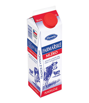 farmářské plnotučné mléko 3,6%