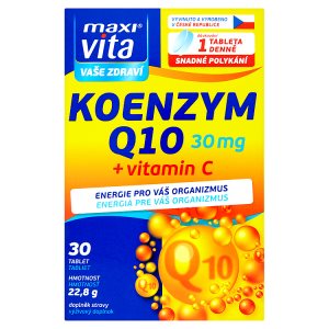 MaxiVita Vaše Zdraví Koenzym Q10 + vitamin C 30 tablet 22,8g