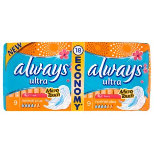 Always Ultra Hygienické vložky normal plus 2 x 9 ks