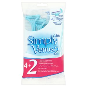 Gillette Simply Venus 2 dámské pohotová holítka s zvlhčujícím páskem 4+2 ks