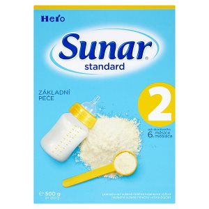 Sunar Standard 2 pokračovací sušená mléčná kojenecká výživa 2 x 250g