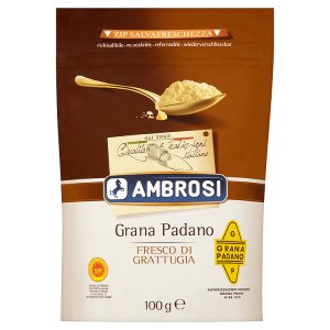 Ambrosi Grana padano DOP polotučný extra tvrdý sýr strouhaný 100g