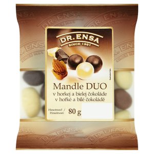 Dr. Ensa Mandle duo v hořké a bílé čokoládě 80g