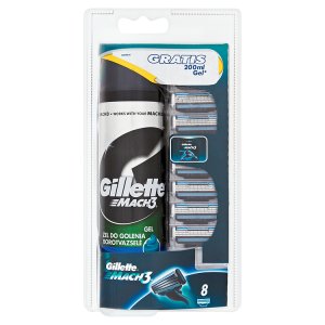Gillette Mach3 Gel na holení 200ml + náhradní hlavice k holicímu strojku 8 ks