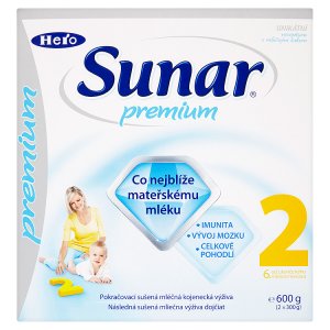Sunar Premium 2 pokračovací sušená mléčná kojenecká výživa 2 x 300g