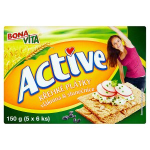 Bona Vita Active Křehké plátky vláknina & slunečnice 5x6 ks 150g