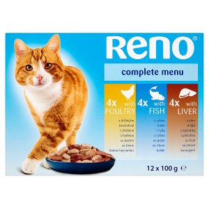 Reno Kompletní krmivo pro dospělé kočky 12 x 100g