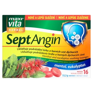 MaxiVita Herbal SeptAngin mentol, eukalyptus 16 pastilek 53,2g