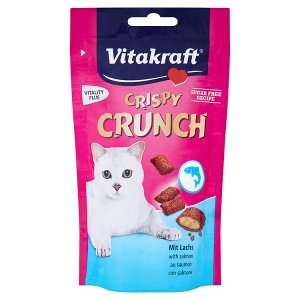 Vitakraft Crispy Crunch s lososem doplňkové krmivo pro kočky 60g