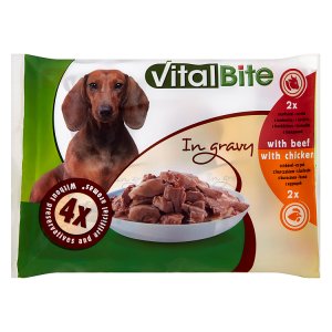 VitalBite Kompletní krmivo pro dospělé psy 4 x 85g
