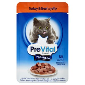 PreVital Premium Kompletní krmivo pro dospělé kočky s krůtím a hovězím 100g