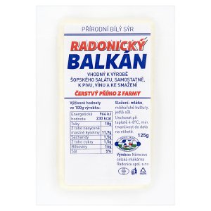 Radonický balkán přírodní bílý sýr 125g